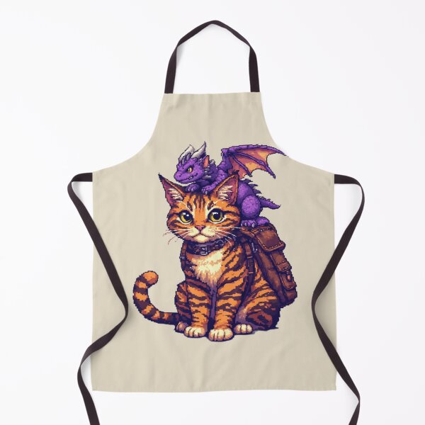 Item preview, Adventure Cat with Tiny Dragon Passenger - Fantasy Pixel Art designed and sold by thepixelcloset.