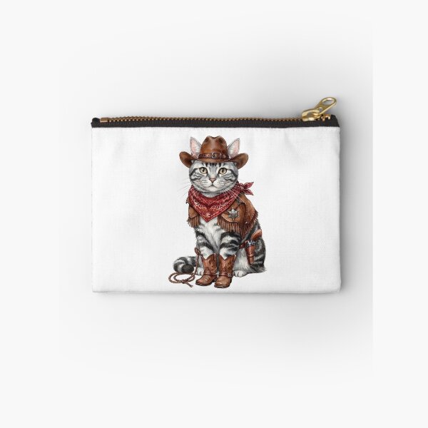 Item preview, Silver Tabby Cat Cowboy ver. - Cute Western Sheriff Art designed and sold by Minuet-Misha.