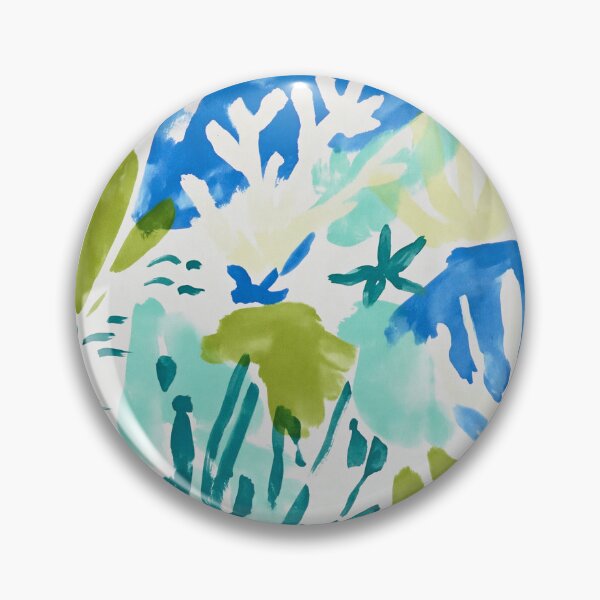 Item preview, Coastal Blue Vase Watercolor Pattern | Mediterranean Floral & Sea Life Illustration designed and sold by Ramona-Gliga.