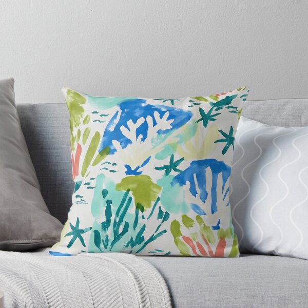 Item preview, Coastal Blue Vase Watercolor Pattern | Mediterranean Floral & Sea Life Illustration designed and sold by Ramona-Gliga.