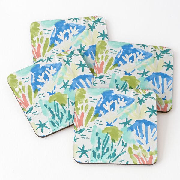 Item preview, Coastal Blue Vase Watercolor Pattern | Mediterranean Floral & Sea Life Illustration designed and sold by Ramona-Gliga.