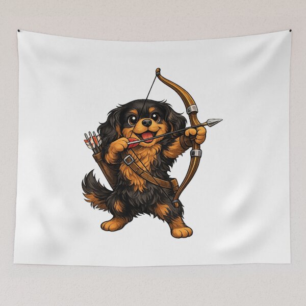 Item preview, Black and Tan Cavalier Archery Fun designed and sold by SpottyRainbow.
