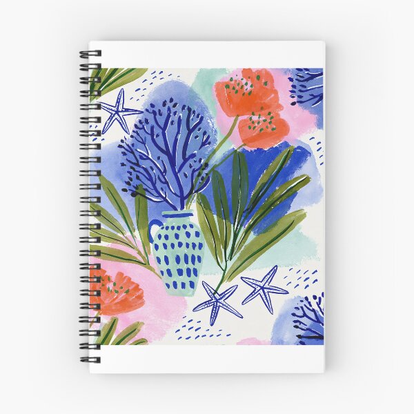 Item preview, Coastal Blue Vase Watercolor Pattern | Mediterranean Floral & Sea Life Illustration designed and sold by Ramona-Gliga.