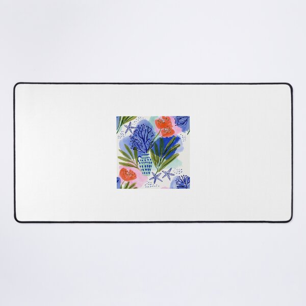 Item preview, Coastal Blue Vase Watercolor Pattern | Mediterranean Floral & Sea Life Illustration designed and sold by Ramona-Gliga.