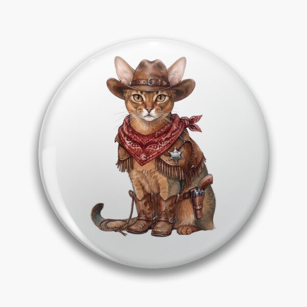 Item preview, Abyssinian Cat Cowboy ver. - Cute Western Sheriff Art designed and sold by Minuet-Misha.