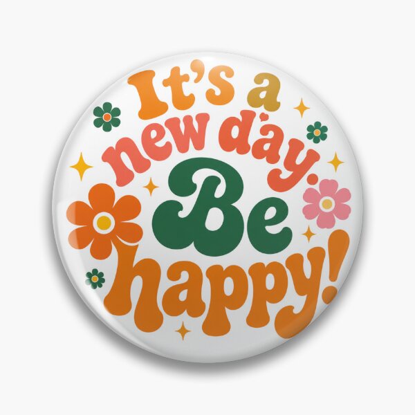 Item preview, It's A New Day Be Happy Retro Floral designed and sold by ByTiti.