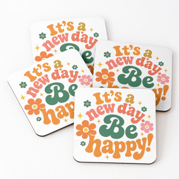 Item preview, It's A New Day Be Happy Retro Floral designed and sold by ByTiti.