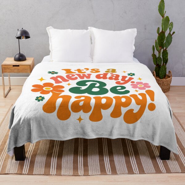 Item preview, It's A New Day Be Happy Retro Floral designed and sold by ByTiti.