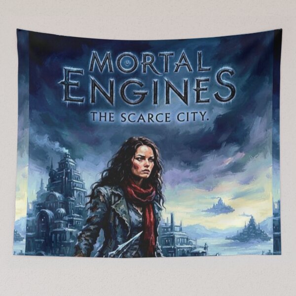 Item preview, Mortal Engines The Scarce City Retro Post-Apocalyptic Steampunk Action Sci-Fi Tribute Art Poster designed and sold by Art's Diner.