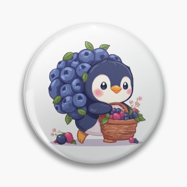 Item preview, Kawaii Blueberry Penguin | Cute Summer Fruit Sticker designed and sold by Stylestickers55.