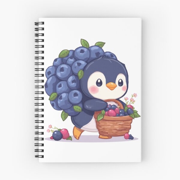 Item preview, Kawaii Blueberry Penguin | Cute Summer Fruit Sticker designed and sold by Stylestickers55.