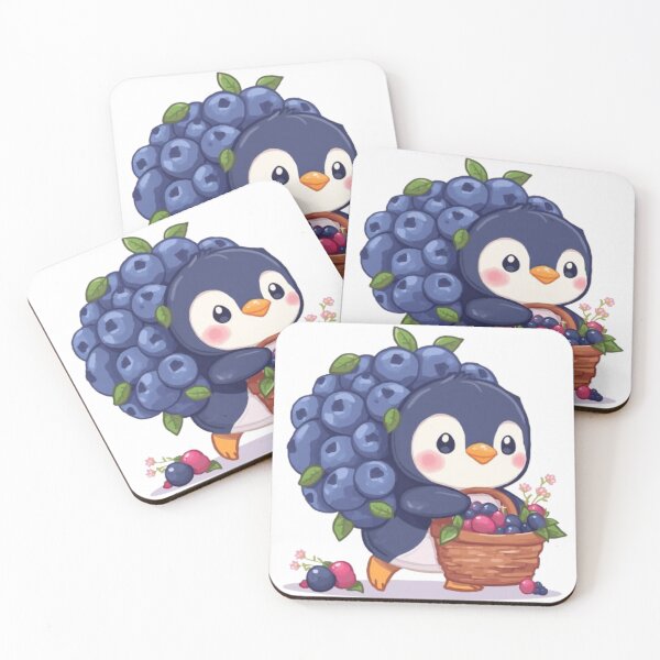 Item preview, Kawaii Blueberry Penguin | Cute Summer Fruit Sticker designed and sold by Stylestickers55.