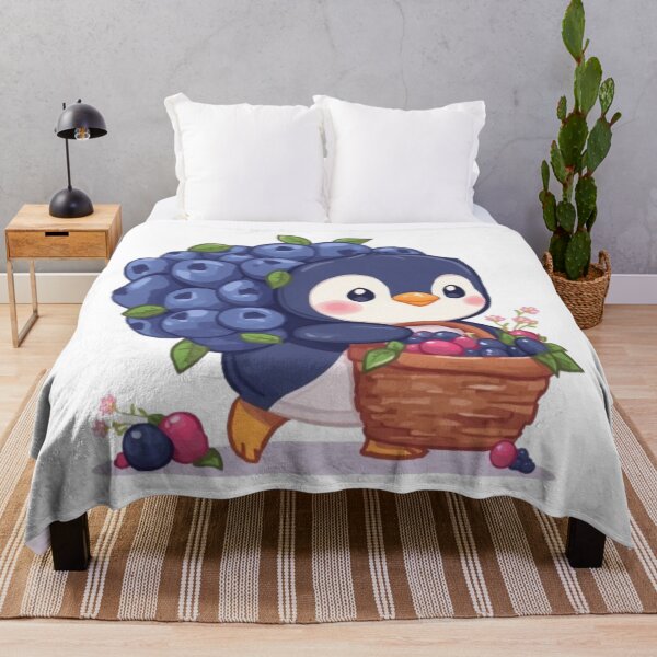 Item preview, Kawaii Blueberry Penguin | Cute Summer Fruit Sticker designed and sold by Stylestickers55.