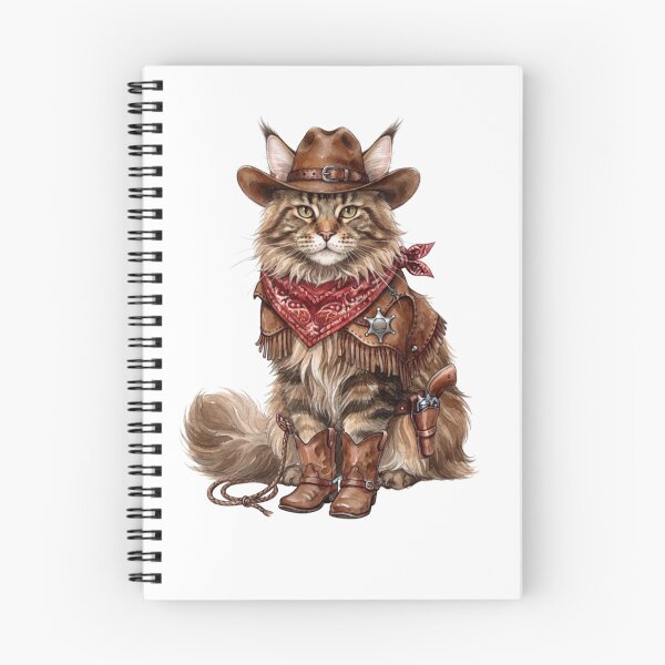 Item preview, Maine Coon cat Cowboy ver. - Cute Western Sheriff Art designed and sold by Minuet-Misha.