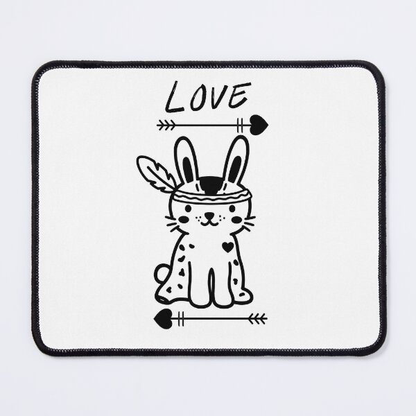 Item preview, Love Bunny Cute Boho Rabbit Line Art designed and sold by GentleChaosArt.
