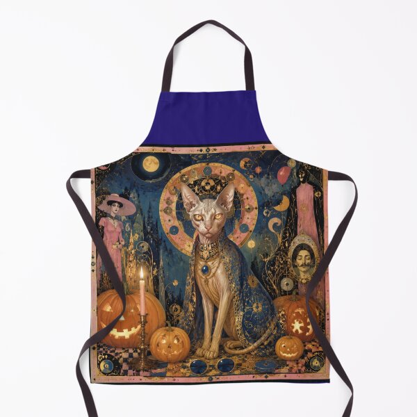 Item preview, The Mystical Halloween Sphinx Cat - Golden Magic and Pumpkins designed and sold by Natalia-Vlad.