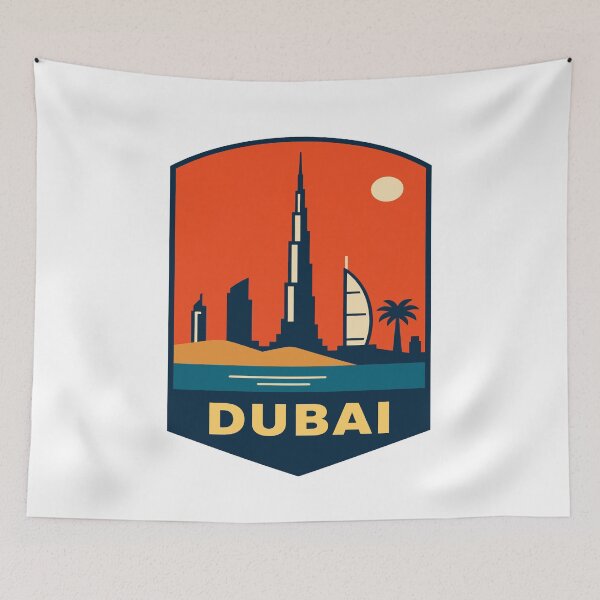 Item preview, Dubai Skyline Retro Travel Badge designed and sold by Lyfeinsights.