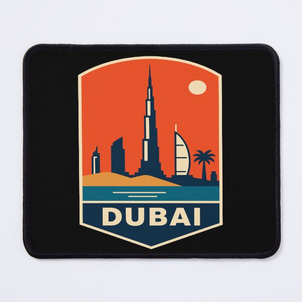 Item preview, Dubai Skyline Retro Travel Badge designed and sold by Lyfeinsights.