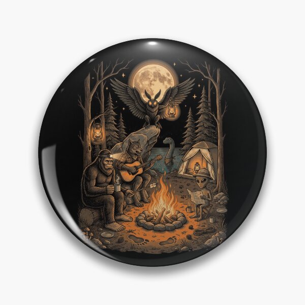 Item preview, Bigfoot Campfire Guitar Night Under Moon designed and sold by Roy & Tiffany.