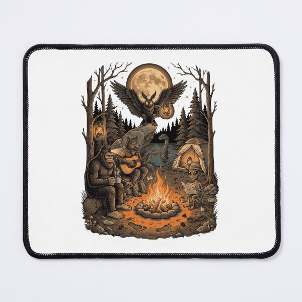Item preview, Bigfoot Campfire Guitar Night Under Moon designed and sold by Roy & Tiffany.