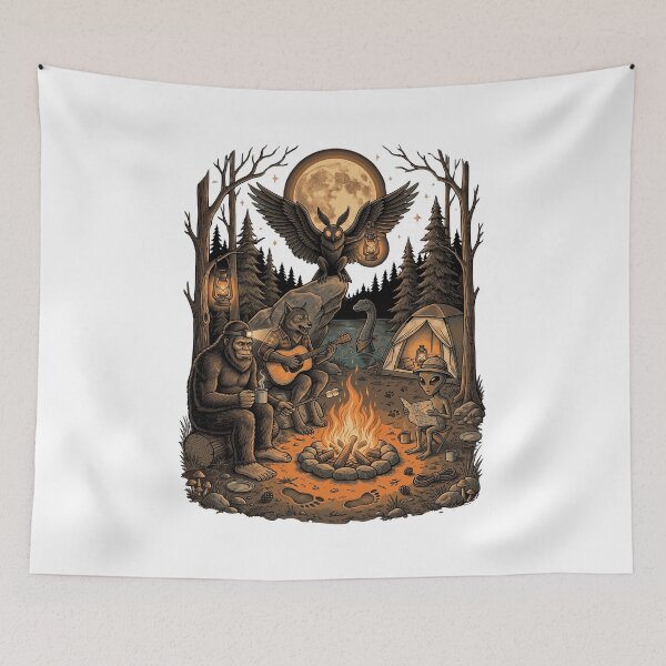 Item preview, Bigfoot Campfire Guitar Night Under Moon designed and sold by Roy & Tiffany.