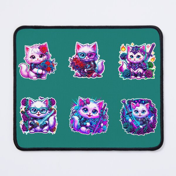 Item preview, Cute Cat Stickers Pack – Kawaii Kitten Set for Laptop, Phone & School Supplies designed and sold by Cyber-ART-Studio.