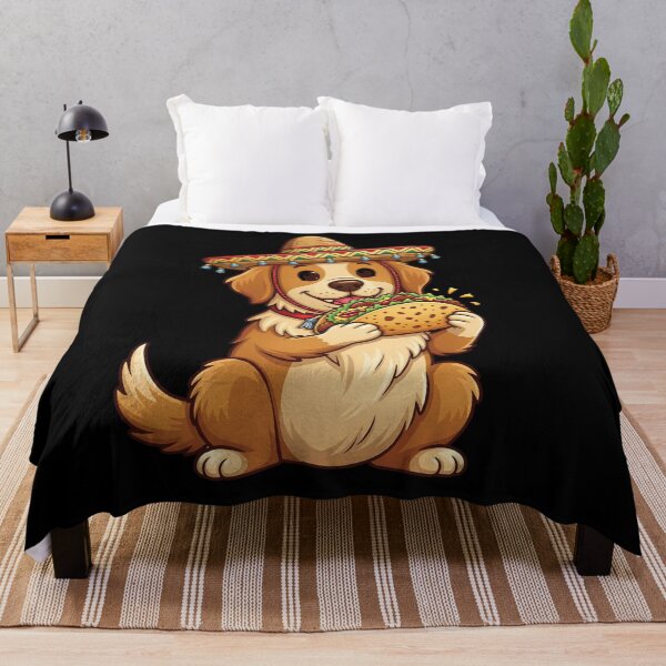 Item preview, Taco-Loving Golden Retriever | Cute Funny Dog Illustration designed and sold by delohill.