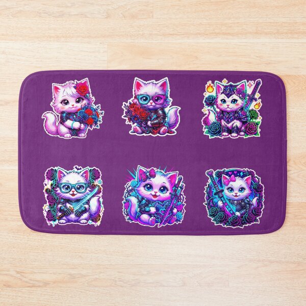 Item preview, Cute Cat Stickers Pack – Kawaii Kitten Set for Laptop, Phone & School Supplies designed and sold by Cyber-ART-Studio.