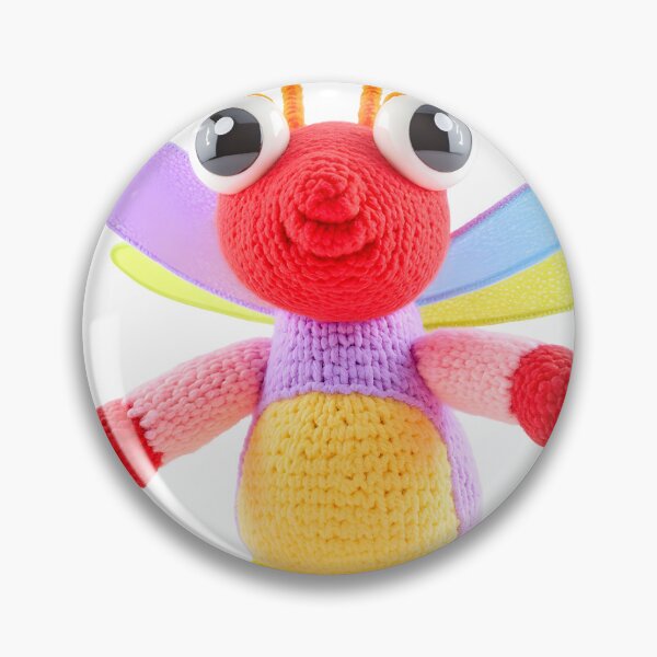 Item preview, Adorably Knitted Dragonfly Colorful Plushie Art designed and sold by canvahub.