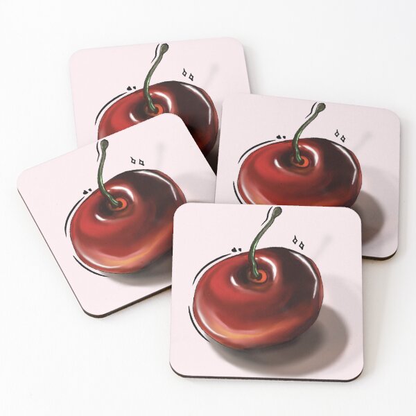 Item preview, Glossy Red Cherry Digital Art Illustration designed and sold by Vanta5hade.