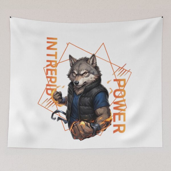 Item preview, Wolf Warrior with fiery strength illustration designed and sold by Ahmedsyde.