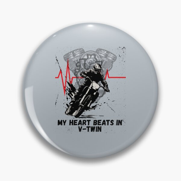 Item preview, My Heart Beart In V-Twin Motorcycle Rider designed and sold by AhmadAnnaPrints.