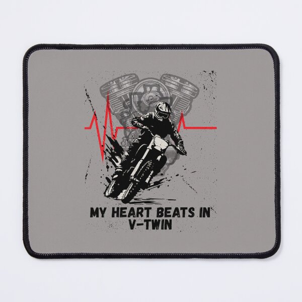 Item preview, My Heart Beart In V-Twin Motorcycle Rider designed and sold by AhmadAnnaPrints.