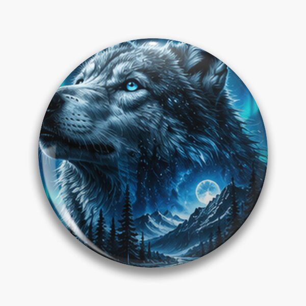 Item preview, Mystical Aurora Wolf Head designed and sold by HollowOakPrints.