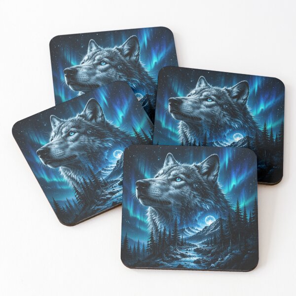 Item preview, Mystical Aurora Wolf Head designed and sold by HollowOakPrints.