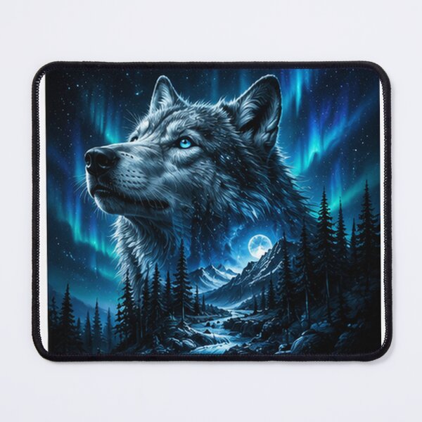 Item preview, Mystical Aurora Wolf Head designed and sold by HollowOakPrints.