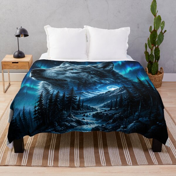 Item preview, Mystical Aurora Wolf Head designed and sold by HollowOakPrints.