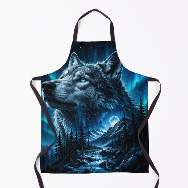 Item preview, Mystical Aurora Wolf Head designed and sold by HollowOakPrints.