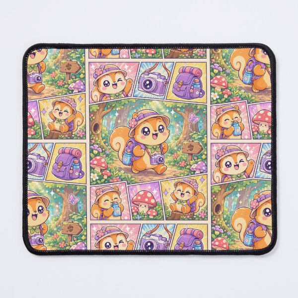 Item preview, Kawaii Squirrel Forest Explorer Comic Panel designed and sold by Gift Phrase Studio.