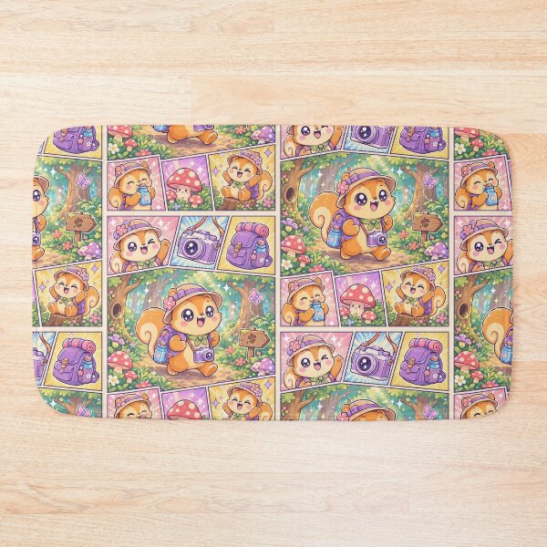 Item preview, Kawaii Squirrel Forest Explorer Comic Panel designed and sold by Gift Phrase Studio.