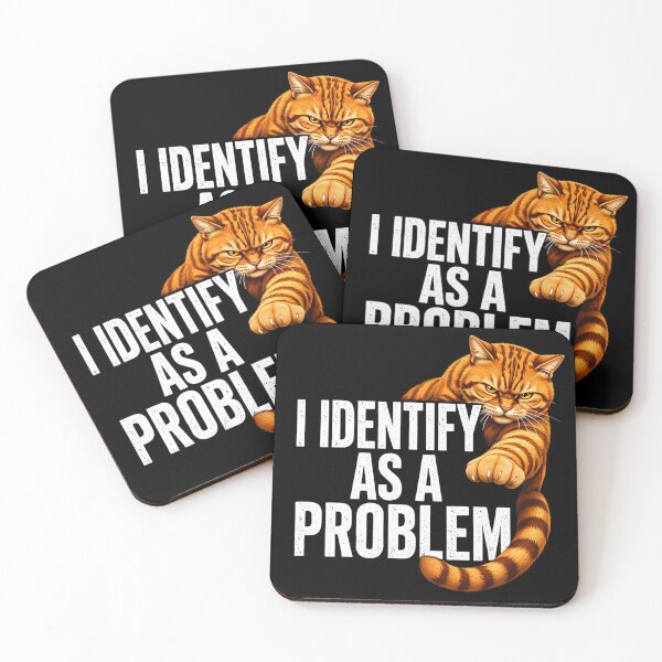 Item preview, I Identify As A Problem Funny Orange Tabby Cat Sarcastic Cat Lover designed and sold by CutOutIdols.