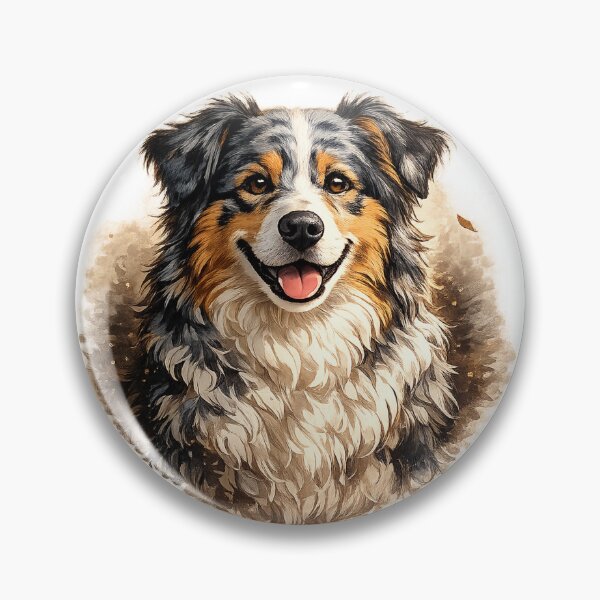 Item preview, Hyper-Realistic Australian Shepherd Portrait | Premium Digital Dog Ar designed and sold by Golden Era Studio.