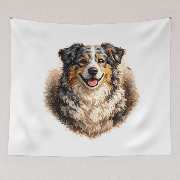 Item preview, Hyper-Realistic Australian Shepherd Portrait | Premium Digital Dog Ar designed and sold by Golden Era Studio.