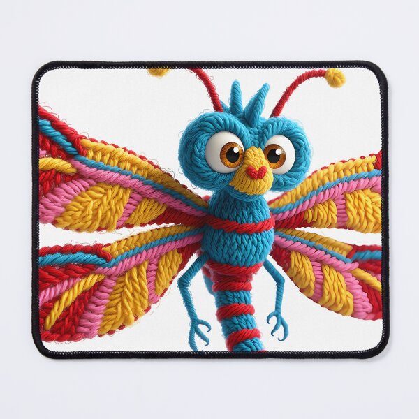 Item preview, Cute Embroidered Dragonfly Yarn Craft Character Art designed and sold by canvahub.
