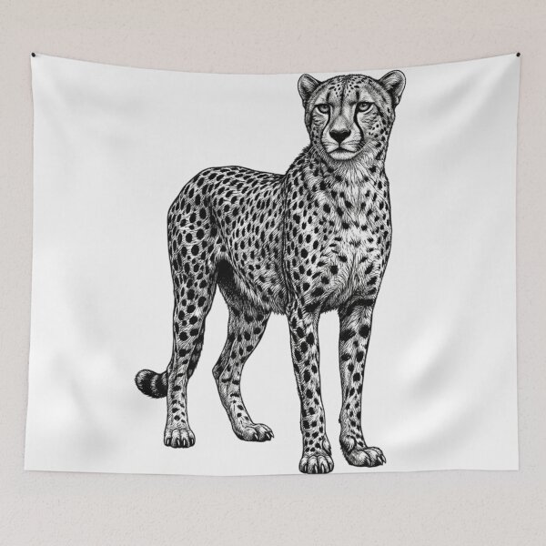Item preview, Cheetah - Realistic Minimalistic Black and white designed and sold by Minimalisticaly.
