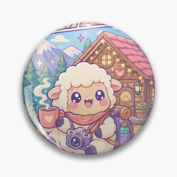 Item preview, Kawaii Sheep Cozy Cabin Vacation Comic Panel designed and sold by Gift Phrase Studio.