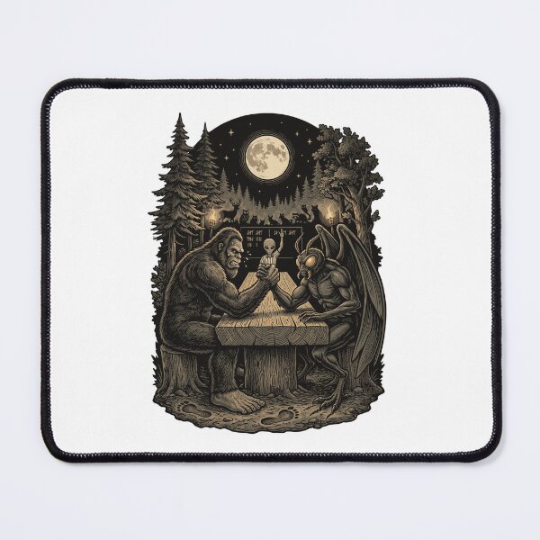 Item preview, Bigfoot vs Mothman Arm Wrestling Match designed and sold by Roy & Tiffany.