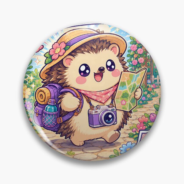 Item preview, Kawaii Hedgehog Floral Garden Explorer Comic Panel designed and sold by Gift Phrase Studio.