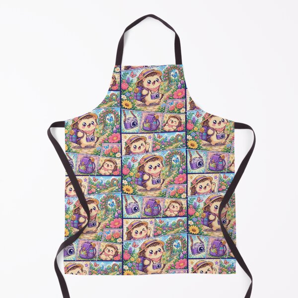 Item preview, Kawaii Hedgehog Floral Garden Explorer Comic Panel designed and sold by Gift Phrase Studio.