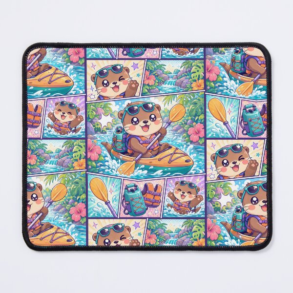 Item preview, Kawaii Otter Tropical River Adventure Comic Panel designed and sold by Gift Phrase Studio.